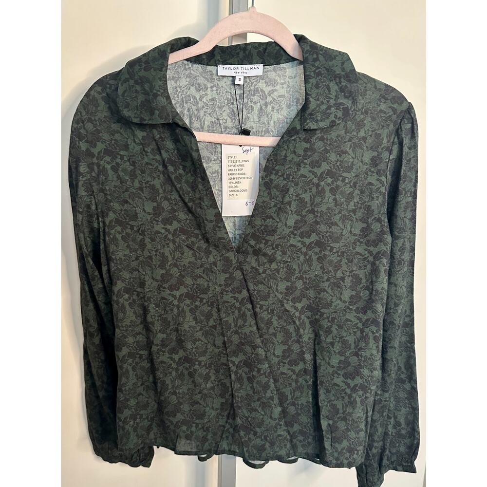 NWT Taylor Tillman New York - Hailey Top in Dark Blooms - Small